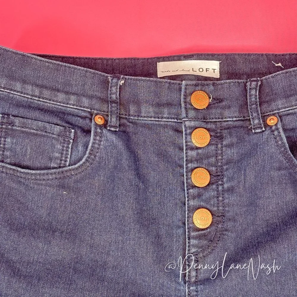 Loft Exposed Button Fly Modern Skinny Jeans - Picture 6 of 11